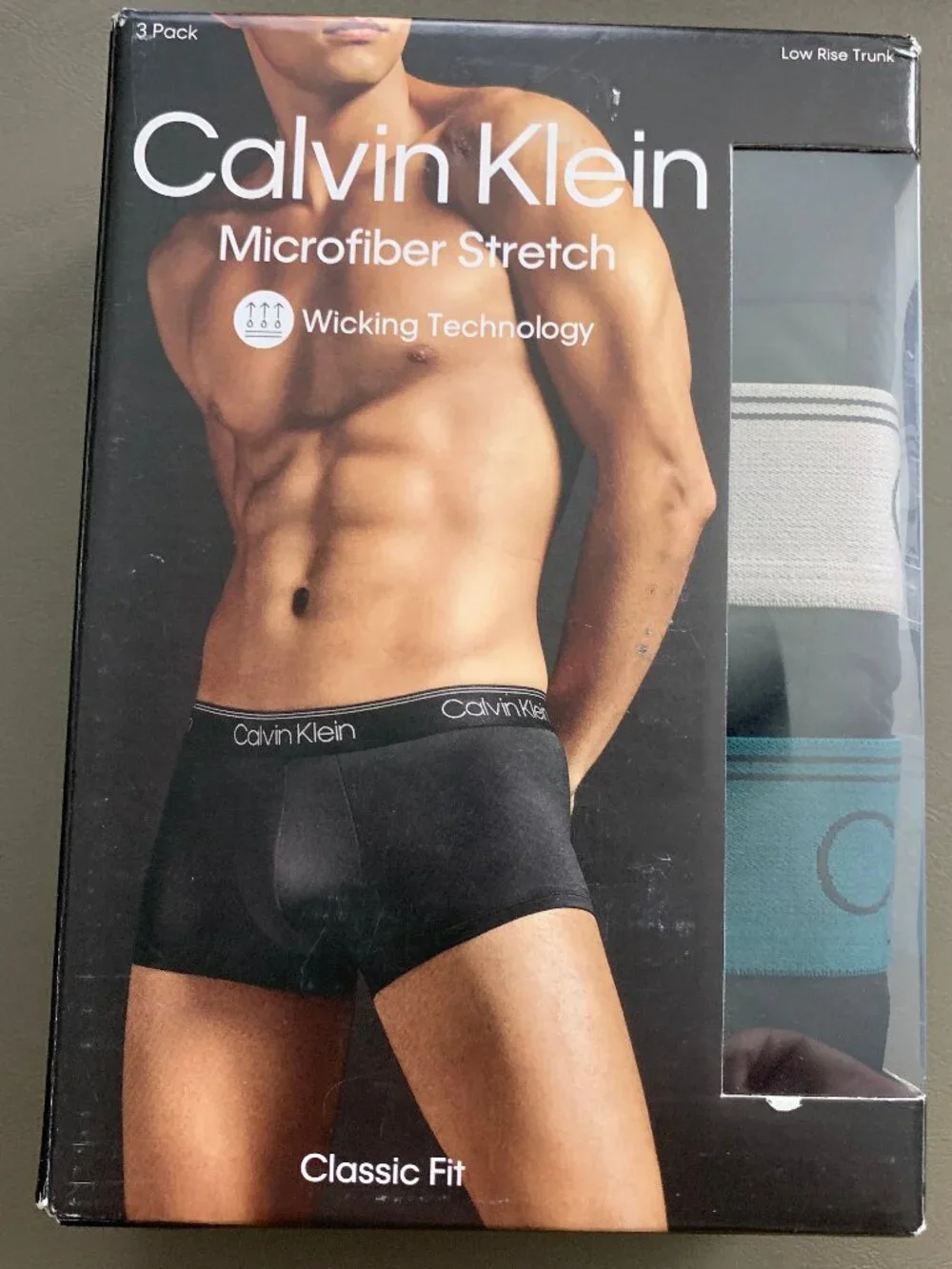 Calvin Klein Men's Microfiber Low Rise Trunks, Black Multi Variety 3-Pack, XL